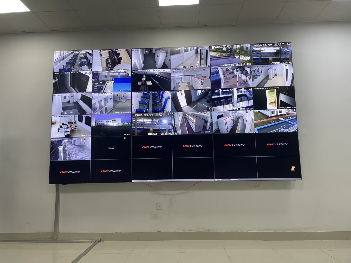 水廠(chǎng)55寸3*3信息監(jiān)控中心大屏拼接屏驗(yàn)收！